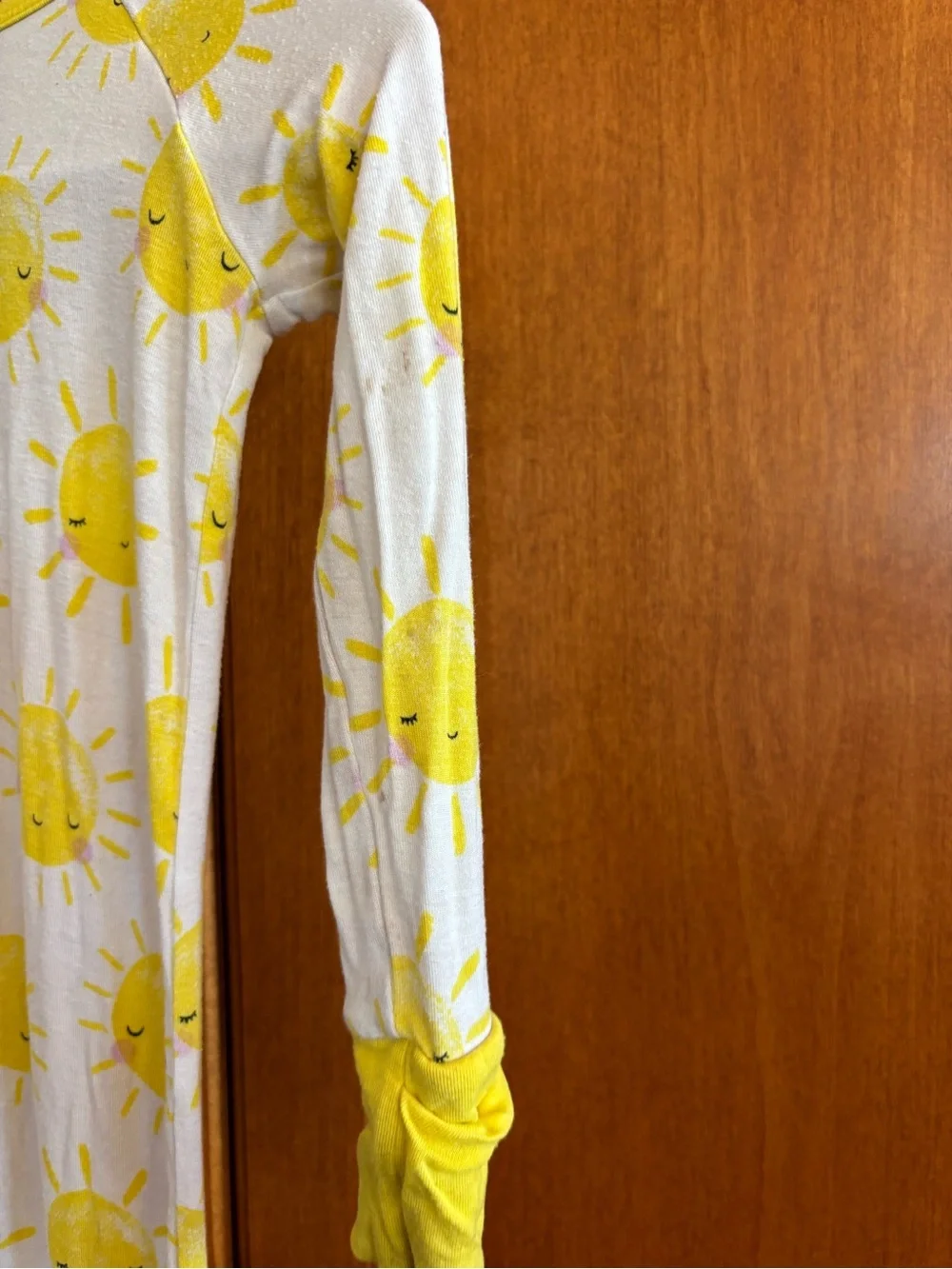 Little Sleepies White and Yellow Sun-Print Zip One-Piece